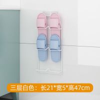 三层白色 浴室拖鞋架墙壁挂免打孔宿舍室内门后鞋子挂架卫生间拖鞋收纳神器