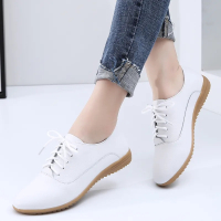 白色 送运费险 35 NA潮动力小皮鞋女士软底平底小白鞋女皮面休闲鞋百搭单鞋牛筋女鞋