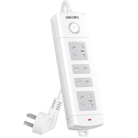 2米4孔 得力插线板多功能插排插座面板多孔学生宿舍家用3米2电源拖长爬墙