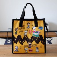 snoopy 日式可爱卡通防水手提便当包 儿童学生餐盘袋子午餐包保温饭盒袋