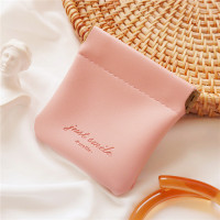 纯色粉色(小号) 无线蓝牙耳机收纳袋数据线U盘便携迷你硬币气垫收纳包小化妆包