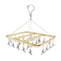 硫砂金28夹/28*35 铝合金晾袜子架婴儿多夹子晾晒衣架不锈钢晒袜子内衣架防风挂钩