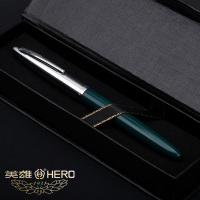 墨绿礼盒单支装 0.5mm 墨水1瓶 暗尖 官方上海总厂出品英雄钢笔329-2箭标练字书写书法经典怀旧收藏复古商务男