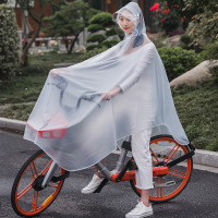 水晶-磨砂白 均码 时尚透明磨砂雨衣非一次性pvc成人雨披骑电动自行车户外雨衣雨披