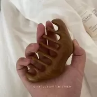 绿檀木梳 上班族|头部按摩 绿檀经络梳子 圆头大齿天然檀香木头部疏通木