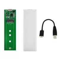银色 M.2转USB3.0移动固态硬盘盒NGFF SSD固态硬盘盒2280金属外壳