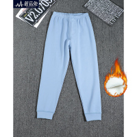 浅蓝色 140cm 胖男童保暖裤一体绒冬季加肥加大中大童儿童内穿男孩加绒加厚秋裤