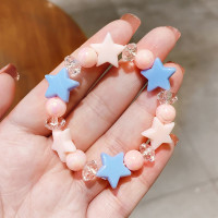 粉色可爱小手链+1个 魔法项链玩具儿童项链饰品女公主可爱卡通戒指手链套装挂脖发光玩