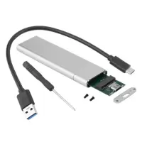 C-A银色 USB 3.1 Type C转M.2 NGFF SSD B-Key SATA协议固态硬盘盒 6Gbps