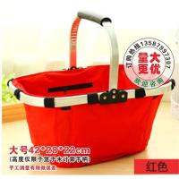 红色 大 号 大号可折叠菜篮子购物篮牛津布手提篮便携购物篮子收纳环保野餐篮