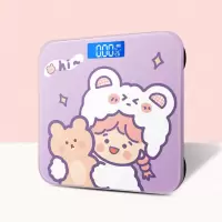 紫色女孩-电池款 体重秤女生宿舍小型可爱家用精准称体重减肥用卡通电子秤