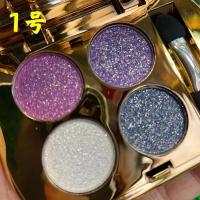 1#爆闪到底+送眉笔刷子 小熊钻石眼影闪粉珠光防水亮晶晶闪亮超闪眼影盘ins超火小盘紫色