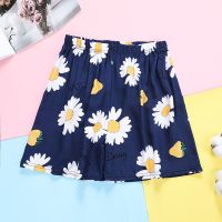 短裤1小雏菊 L(建议95斤以内) 中老年女装夏季棉绸九分裤妈妈夏装印花直筒裤人造棉松紧高腰裤子