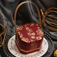 欢喜[酒红]+浅咖手提绳 小号[20个] 可装8颗费列罗 糖盒结婚喜糖盒手提婚礼喜糖盒子空创意高档喜糖袋子结婚专用大号