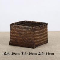 收纳筐 竹编制品 手工精编竹篮子竹筐 竹编包 复古 茶道收纳篮茶具配件