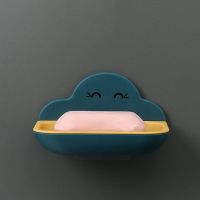 深蓝色 肥皂盒免打孔香皂盒沥水吸盘壁挂卫生间香皂架肥皂架浴室置物架