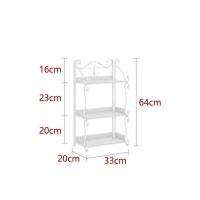 白色 三层置物架 卫生间置物架落地多层收纳架子简易书架家用宿舍多用途收纳神器