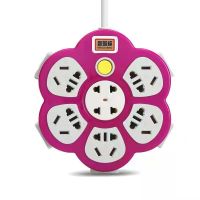 花##///39孔 0米无插头 插板带线USB插座家用拖线板多孔排插长线接线板多功能排插电源板