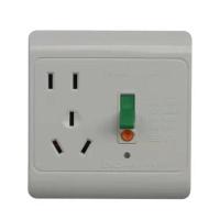 白色10a一开五孔 上海德力西86型暗装10/16A漏电保护器插座空调热水器漏保开关