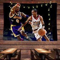 1 长1米x高68厘米X不送灯 NBA艾弗森 篮球球星墙布装饰背景布布艺海报宿舍床头房间挂布挂毯