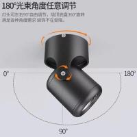 黑色-(吸顶式)-白光6000K 美国普瑞芯片-5W显指-92 明装射灯led天花灯家用可调角度店铺商用cob吸顶灯小吸