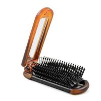 龟背色 镜子化妆小垫梳折叠梳子带镜子小梳子随身便携按摩迷你镜梳女