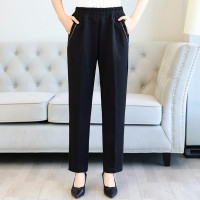 318#[春秋 单]黑色 XL[80-110斤] 特体胖妈妈装加绒裤子冬季加厚长裤中老年加肥加大码羊羔绒秋冬女