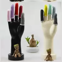 彩色纯棉布指套(均码)10只装 中指布料吸汗手套工业头套工作护指指套大拇指手指受伤保护套布