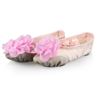肉色—牡丹花 31 成人舞蹈鞋软底女孩练功鞋带花鞋芭蕾舞跳舞鞋儿童幼儿园猫爪鞋女