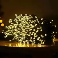 简约灯珠 太阳能0电费8功能暖色5m20灯 LED太阳能彩灯气泡球户外防水星星庭院景观阳台花园装饰灯串