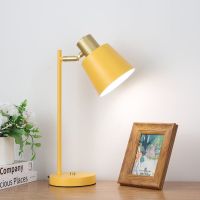 黄色[普通灯泡] 按钮开关(不可调亮度) 学习专用小台灯led书桌护眼学生宿舍寝室写字插电式ins少女床头灯