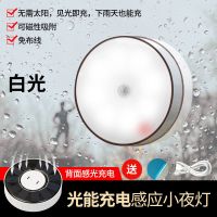 太阳能小夜灯-感应款白光 一个装 无线自动人体感应灯充电智能家用楼梯过道小夜灯声控光控卧室夜间