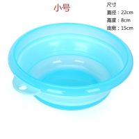 透明蓝[小号] 饵料盆三件套带盖不沾开饵盆拌饵盆鱼饵盆和饵盆折叠盆黑坑钓鱼垂