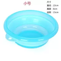 透明蓝[小号] 饵料盆三件套带盖不沾开饵盆拌饵盆鱼饵盆和饵盆折叠盆黑坑钓鱼垂
