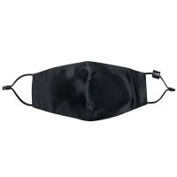 成人真丝可水洗插片口罩-黑色 真丝纯色插片口罩时尚春夏透气丝绸可水洗遮阳情侣亲子口罩