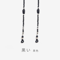 黒い(黑色) 日本链条挂脖复古琉璃太阳眼睛链口罩挂绳中老年女男墨镜链子