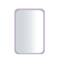 粉色 led带灯桌面便携化妆镜带宿舍补光小镜子梳妆收纳盒简约折叠镜ins