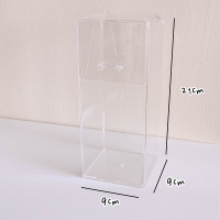 方形收纳桶无贴纸 ins透明化妆刷收纳刷桶防尘带盖眉笔眼线眼影刷子桌面收纳盒笔筒