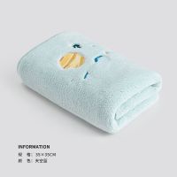 天空蓝 三利擦手巾挂式儿童洗脸毛巾搽手帕女家用小方巾可爱柔软吸水加厚