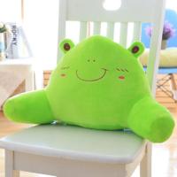 绿色青蛙 [标准款]腰靠55*30厘米 可爱靠垫办公室抱枕卡通腰枕腰垫椅子护腰靠枕靠背床头靠垫加大号