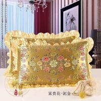 本款是枕套,不含枕芯。 丝绸被面枕套枕头套 龙凤双喜百子图枕头杭州 七彩织锦缎 结婚庆
