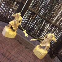 崖柏千里眼 崖柏黄杨木雕千里眼顺风耳将军妈祖左右护法神像实木雕刻工艺摆件