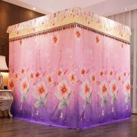 云锦花香[单布帘]不含支架布顶蚊帐 120x200cm 四季床帘蚊帐1.8双人床家用三开门1.5m公主风1.2米遮光床幔