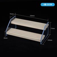 2层 20cm宽 手办展示架透明亚克力陈列展示首饰收纳展示架松木阶梯模型展示架