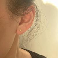 钛钢不掉色金色耳钉 单只装 钛钢不掉色爱心耳钉精致小巧养耳耳饰桃心小众耳骨钉睡觉免摘耳环