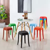 塑料方凳重2斤款 颜色备注客服 塑料椅子凳子家用可叠放简约北欧加厚客厅餐厅餐桌板凳高凳子方凳
