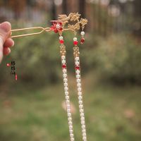 飞燕发簪左 古装唐风明制汉服发饰古风发簪头饰流苏步摇仙气古代簪子珍珠发钗