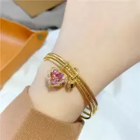 砂金三生三世海洋之心手环 三生三世海洋之心沙金手镯女不掉色气质镶钻爱心桃心铃铛细手环圈