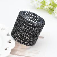 19#果冻小号黑色10条 送收纳盒 弹簧发圈电话绳皮筋头绳电线圈韩国橡皮筋扎头发女无v痕胶圈大小