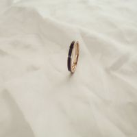 黑陶瓷[玫瑰金] 美码6号[专柜12-13港号] 情侣一对戒指女ins不掉色温柔闺蜜学生钛钢戒指酷女潮小众设计